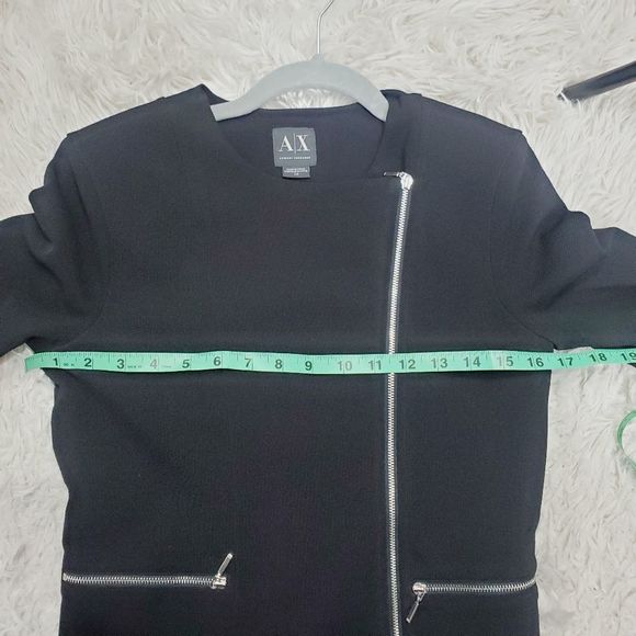 Armani Exchange Solid BLack  crop zip up jacket size small - Picture 7 of 11